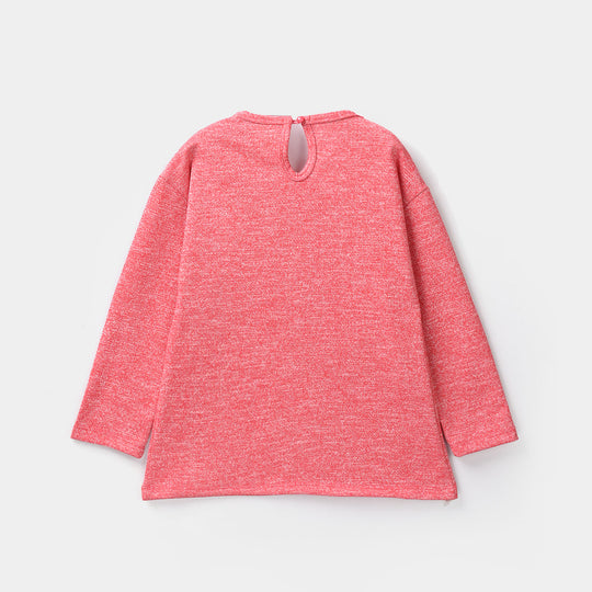 Girls Acrylic-Feather Lurex 2 Piece Smile All Day Long-PINK