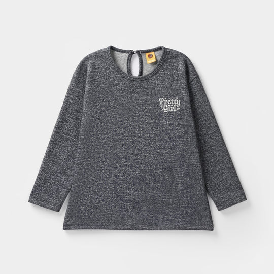 Girls Acrylic-Feather Lurex 2 Piece Pretty Girl-GREY