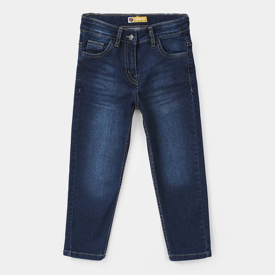 Girls Denim Rigid Pant Basic – Dark Blue