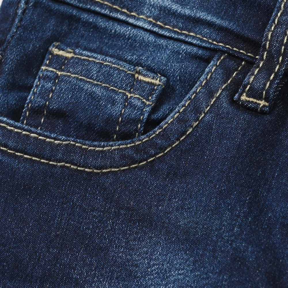 Girls Denim Rigid Pant Basic – Dark Blue
