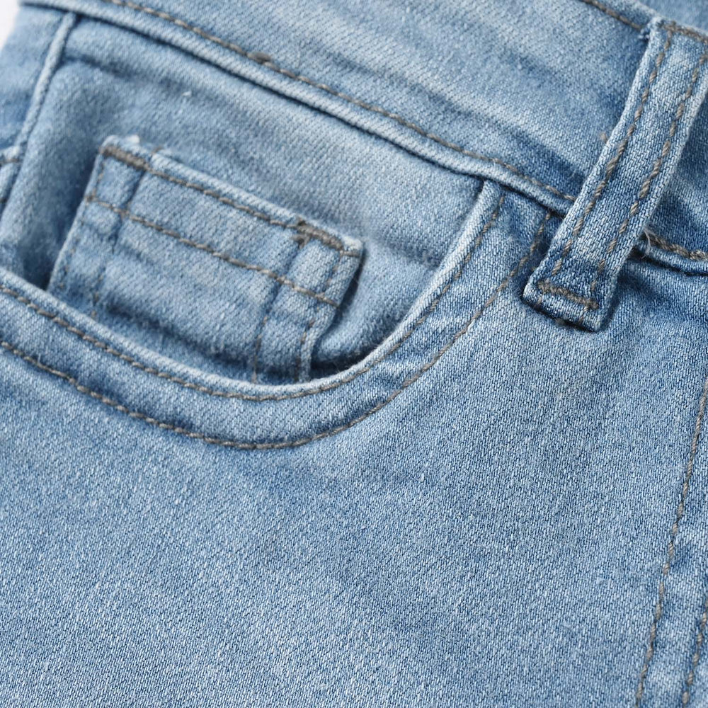 Girls Denim Rigid Pant Basic – Light Blue