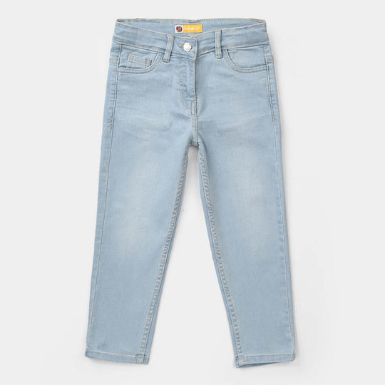 Girls Denim Rigid Pant (Basic) - Ice Blue