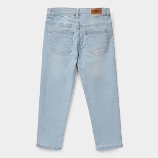 Girls Denim Rigid Pant (Basic) - Ice Blue