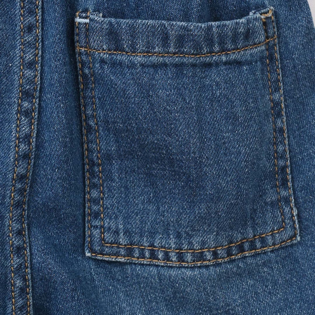Boys Denim Rigid Shorts - Mid Blue