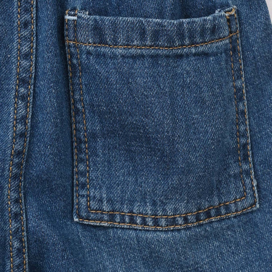 Boys Denim Rigid Shorts - Mid Blue
