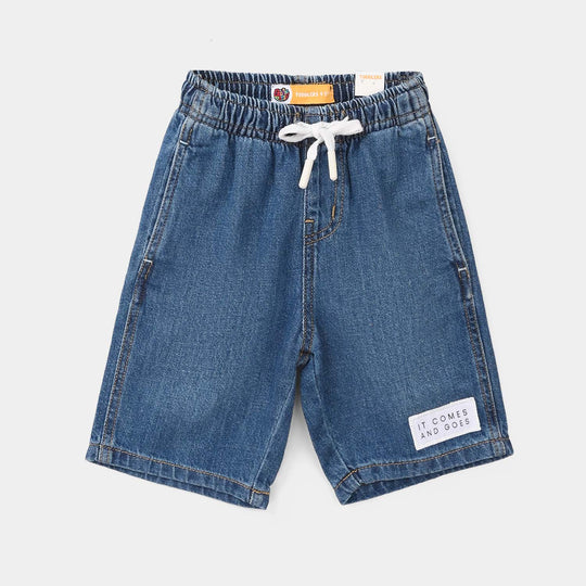 Boys Denim Rigid Shorts - Mid Blue
