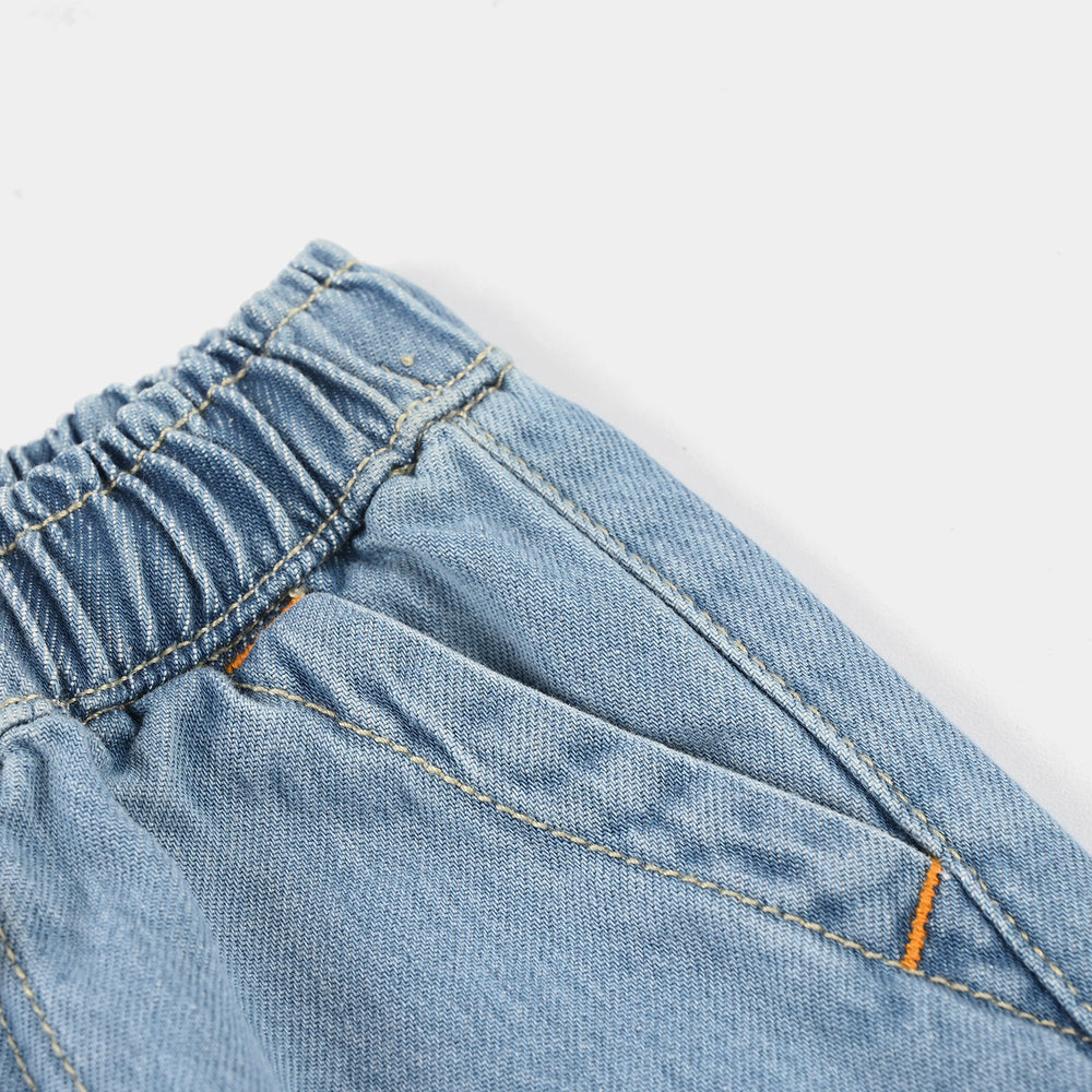 Boys Denim Rigid Shorts (Surf All Day) – Light Blue