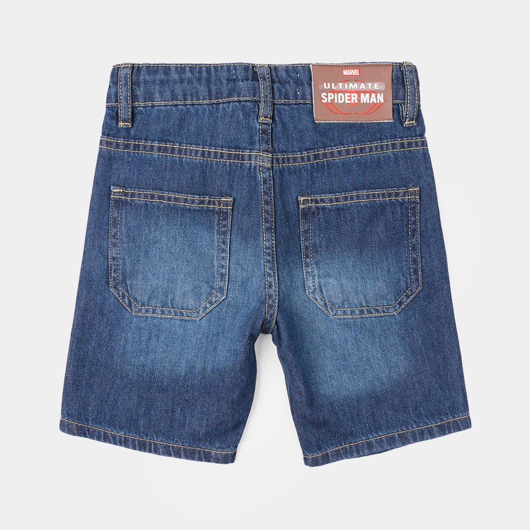 Boys Denim Rigid Shorts Character - Dark Blue