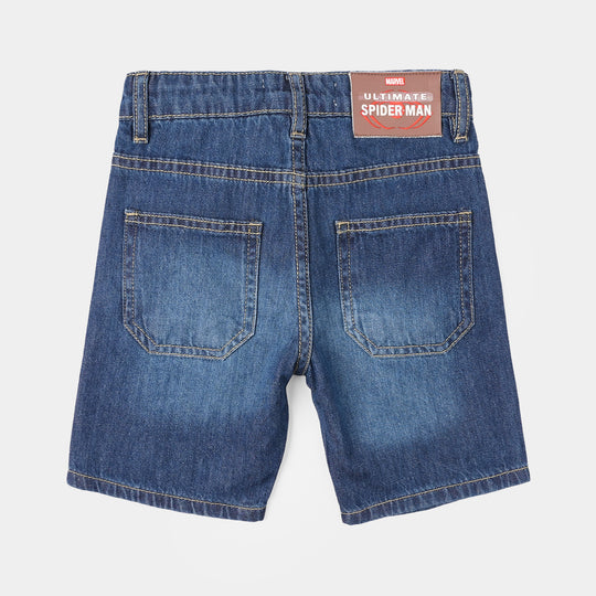 Boys Denim Rigid Shorts Character - Dark Blue