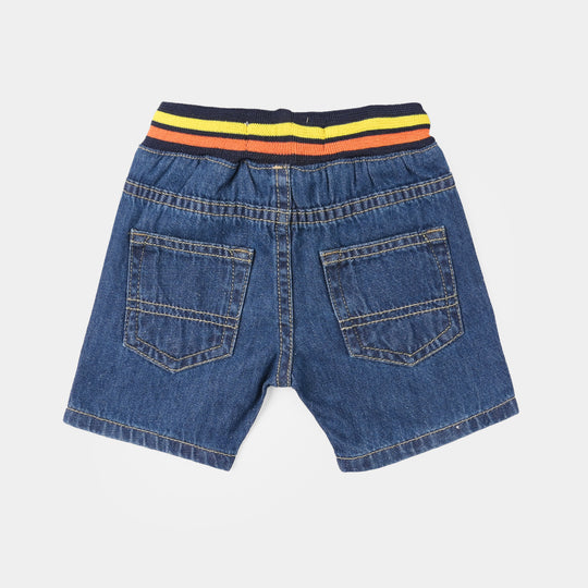 Infant Boys Denim Rigid Shorts Character - Dark Blue