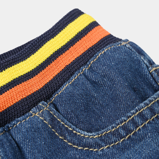 Infant Boys Denim Rigid Shorts Character - Dark Blue