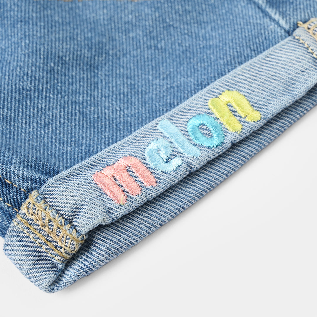 Infant Boys Denim Rigid Shorts Charcater - Mid Blue