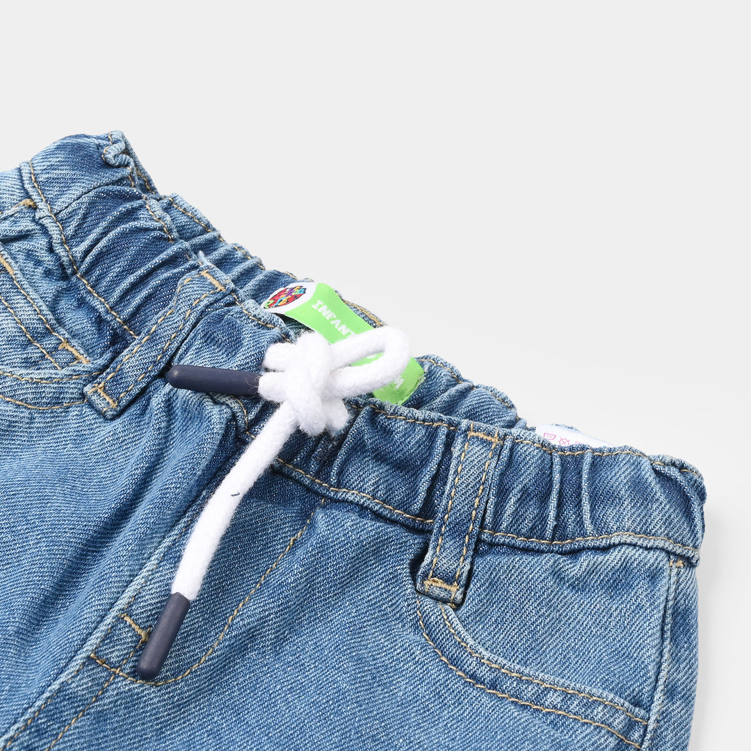 Infant Boys Denim Rigid Shorts Charcater - Mid Blue