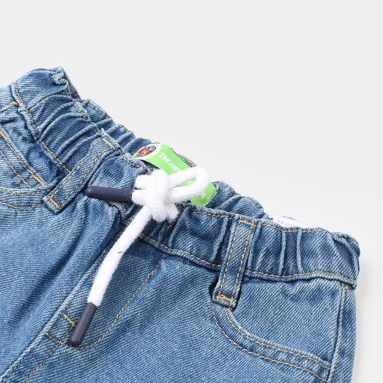 Infant Boys Denim Rigid Shorts Charcater - Mid Blue