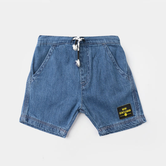 Infant Boys Denim Rigid Shorts (Mini Gentleman)- Mid Blue