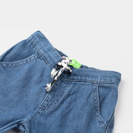 Infant Boys Denim Rigid Shorts (Mini Gentleman)- Mid Blue