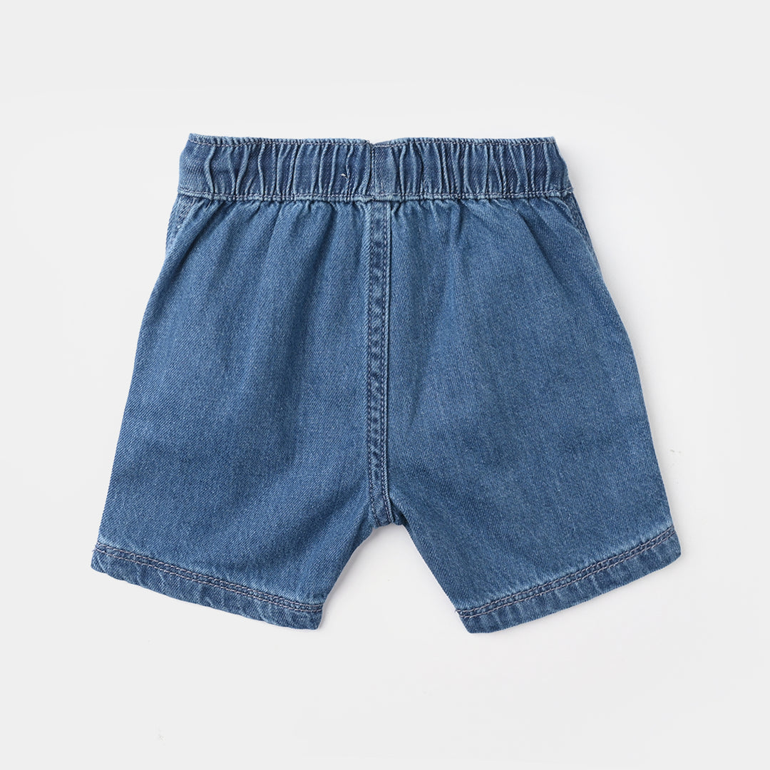 Infant Boys Denim Rigid Shorts (Mini Gentleman)- Mid Blue