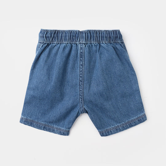 Infant Boys Denim Rigid Shorts (Mini Gentleman)- Mid Blue