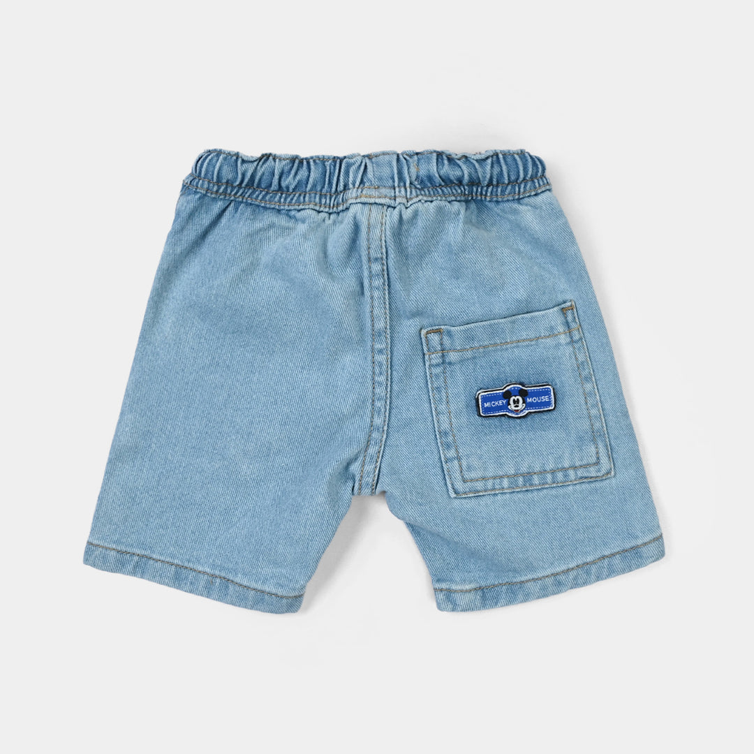 Infant Boys Denim Rigid Shorts Character - Light Blue