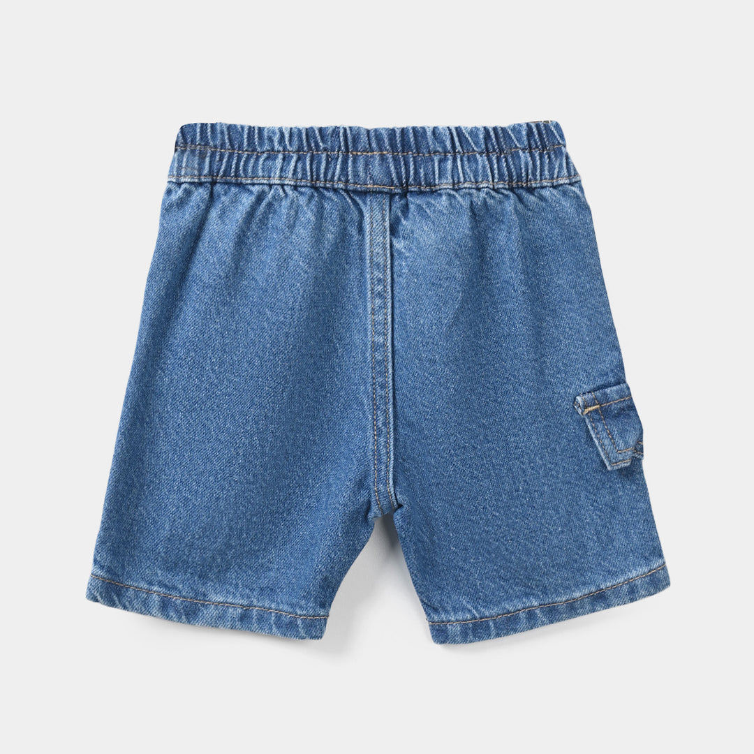 Infant Boys Denim Rigid Shorts - Mid Blue