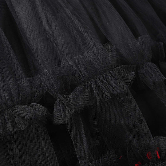 Girls Net Fancy Frock - Black