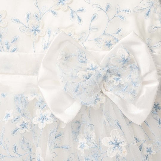 Girls Net Fancy Frock - White