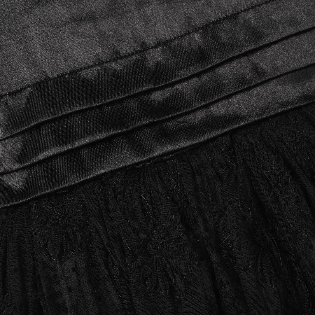 Girls Net Fancy Frock-Dark Angel-BLACK