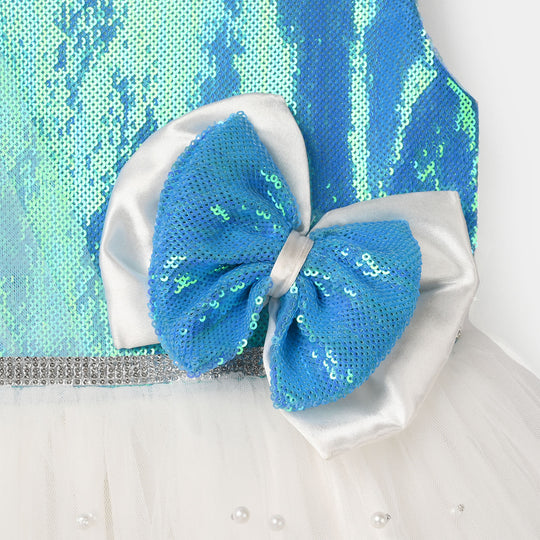 Girls Sequence Fancy Frock (Dreamy) - Blue