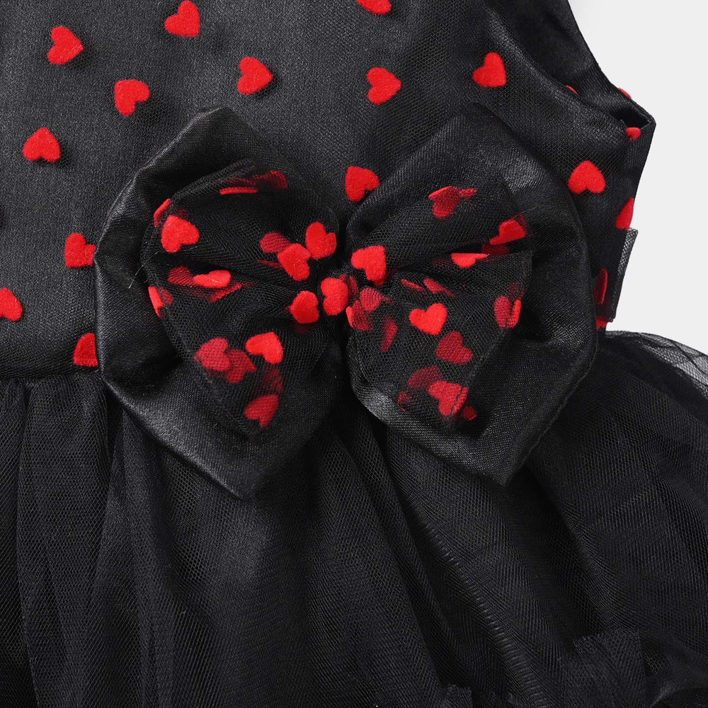 Infant Girls Net Fancy Frock - Black
