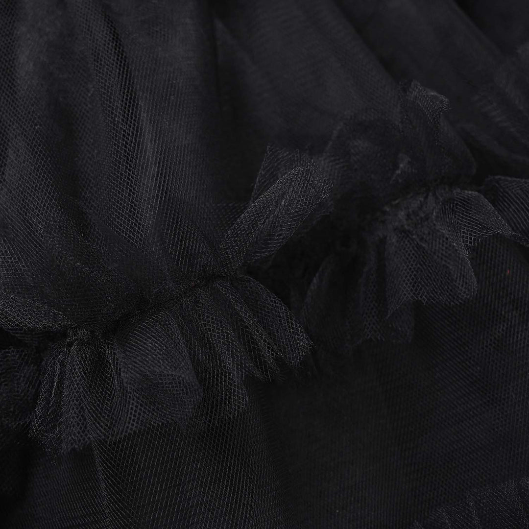 Infant Girls Net Fancy Frock - Black