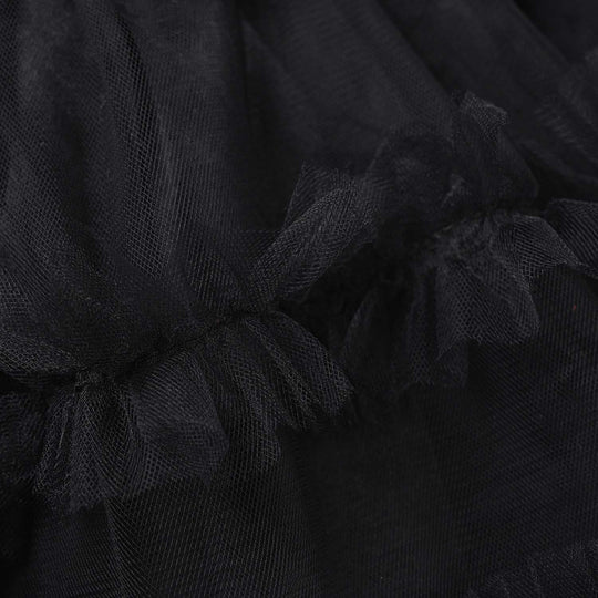 Infant Girls Net Fancy Frock - Black