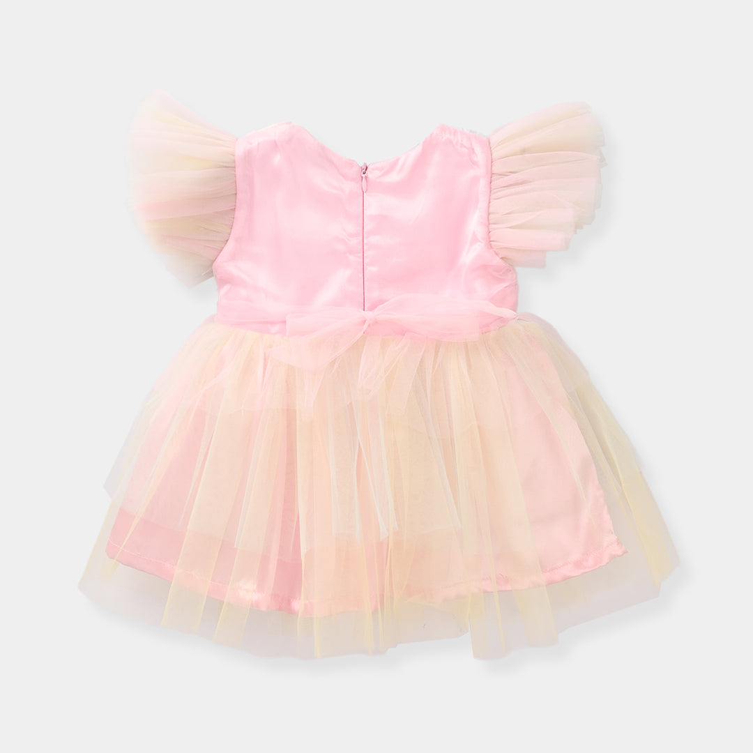 Infant Girls Net Fancy Frock-  Multi