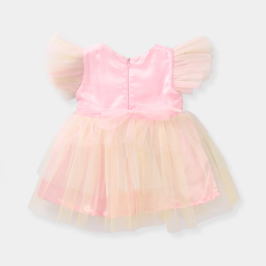 Infant Girls Net Fancy Frock-  Multi