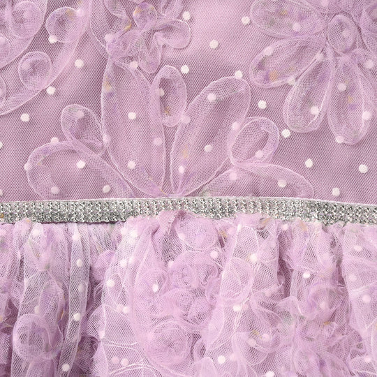 Infant Girls Net Fancy Frock - Purple