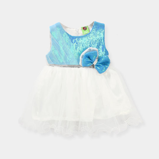 Infant Girls Sequence Fancy Frock - Blue