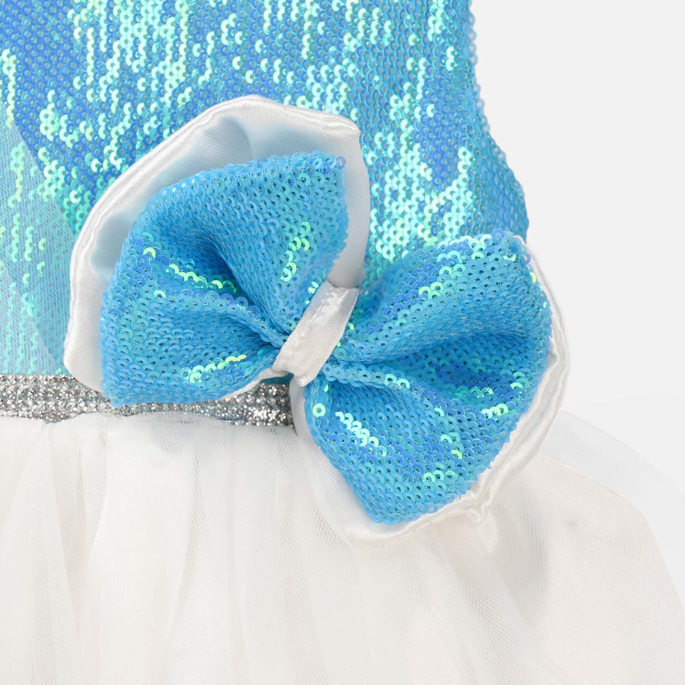 Infant Girls Sequence Fancy Frock-Dreamy-Blue