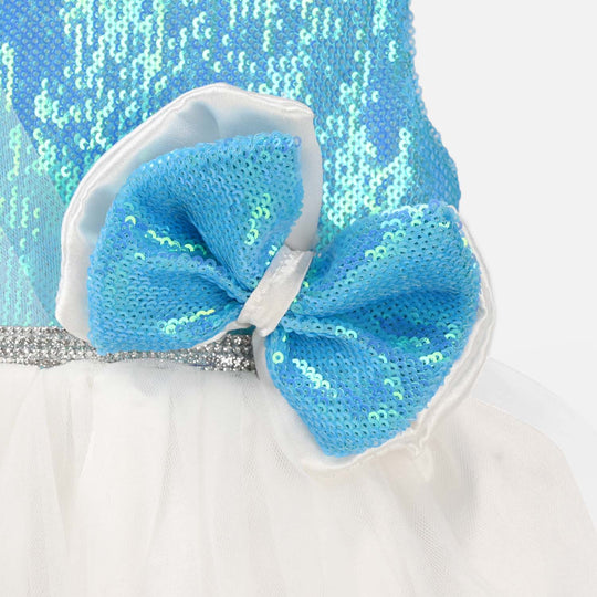 Infant Girls Sequence Fancy Frock - Blue