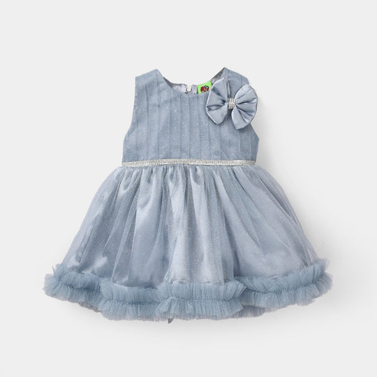 Infant Girls Net Fancy Frock - Grey