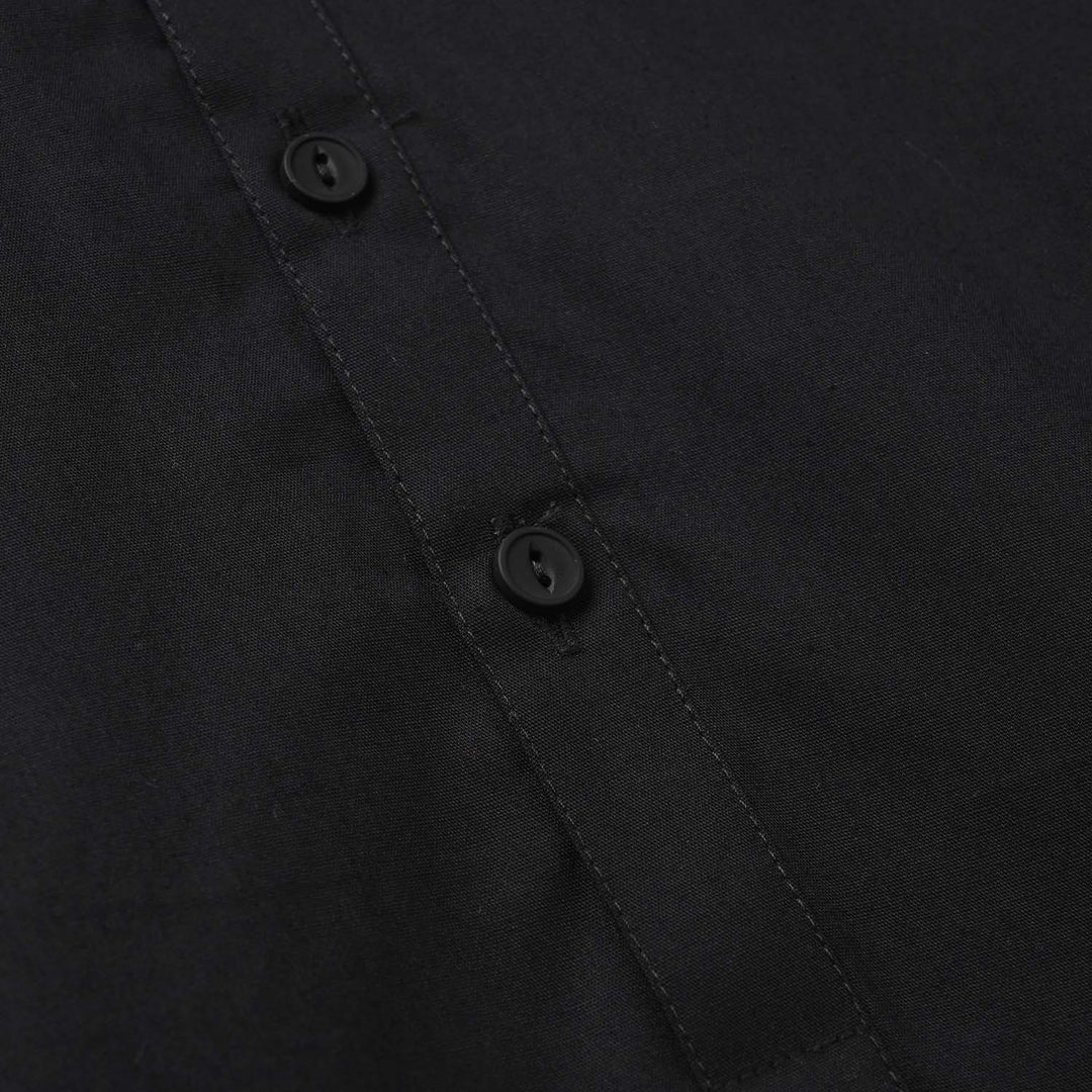 Boys Cotton Poplin Kurta Pajama - Black