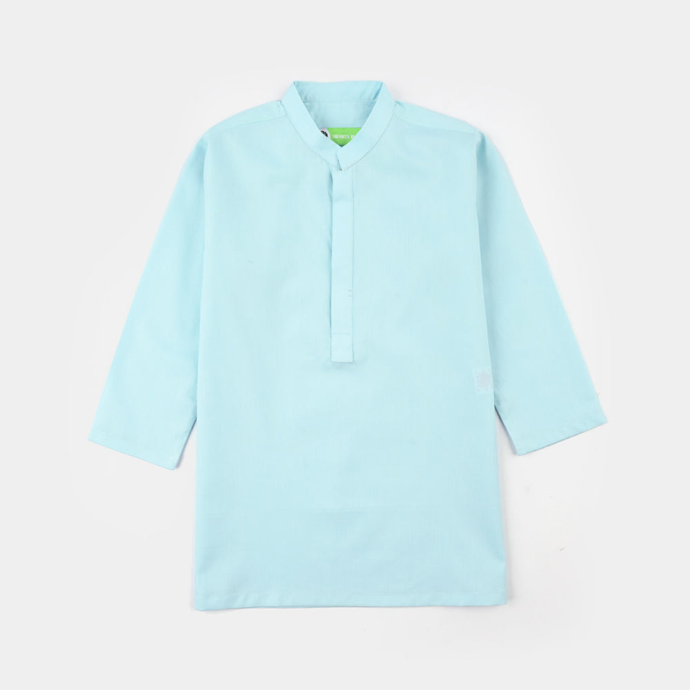 Infant Boys Cotton Poplin 3-Piece Suit (Cross Stitch) - Light Blue