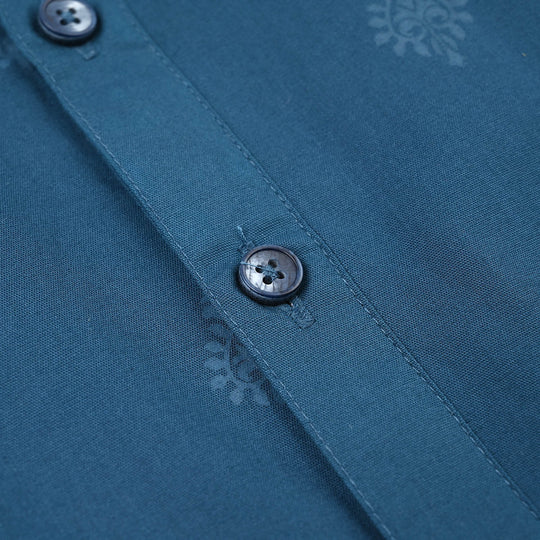 Infant Boys Poplin Printed Kurta - Green