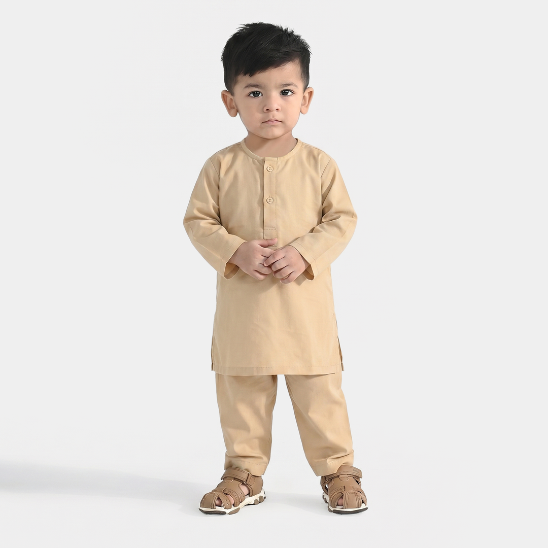 Infant Boys Cotton Poplin Kurta Pajama - Basic