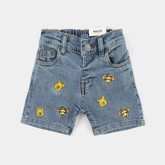 Infant Boys Denim Rigid Shorts (Winnie The) - Mid Blue