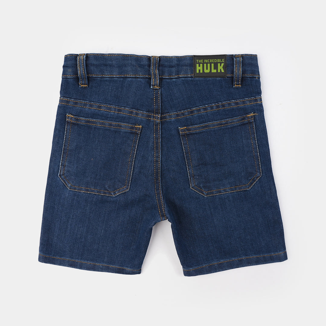Boys Denim Rigid Shorts (Character) - Dark Blue