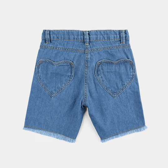 Girls Denim rigid SHORT HEARTS-LT.Blue