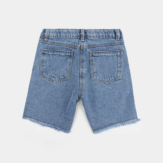 Girls Denim Rigid Shorts - Light Blue