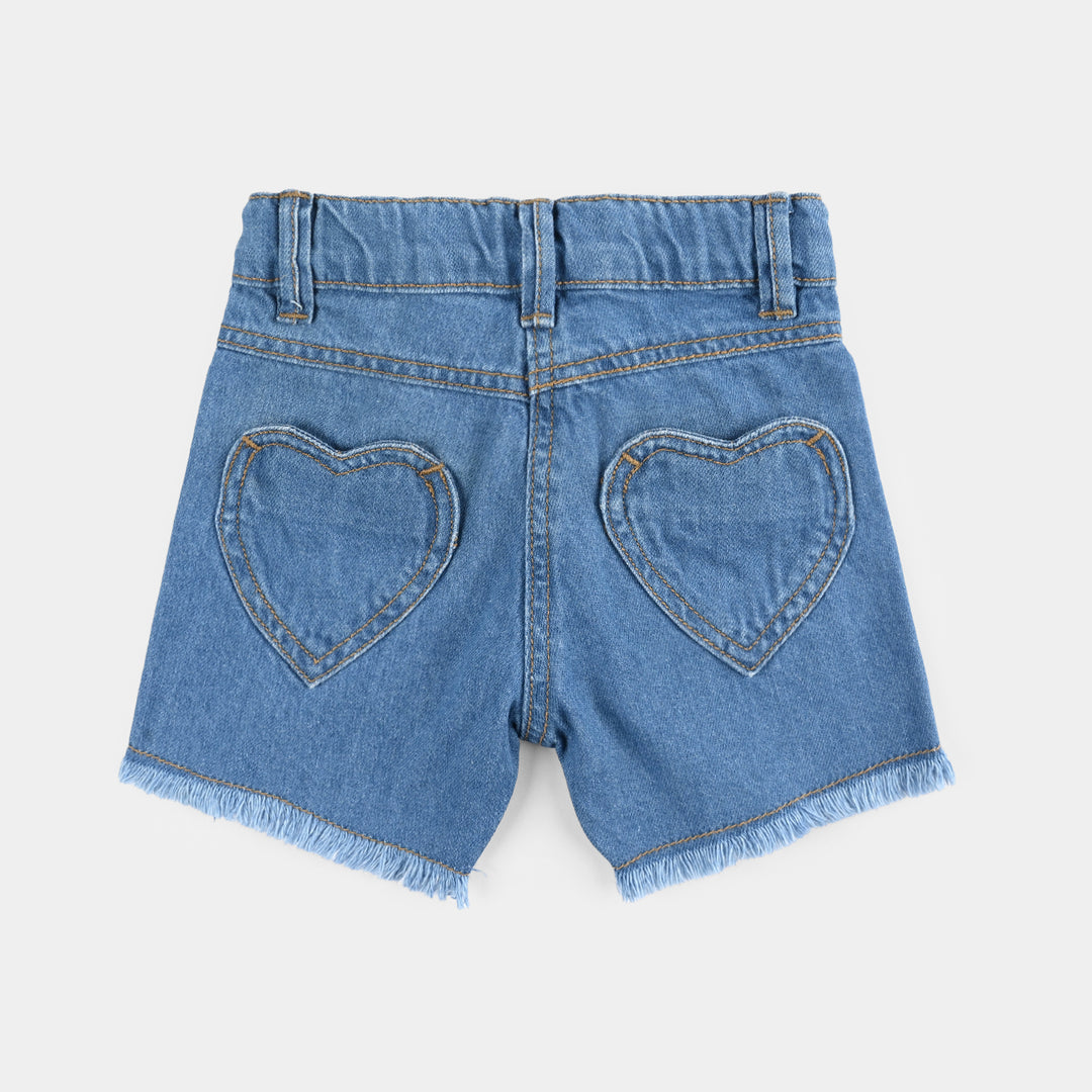 Infant Girls Denim rigid SHORT HEARTS-Light.Blue