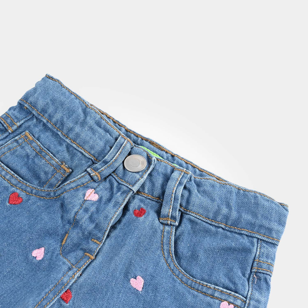 Infant Girls Denim rigid SHORT HEARTS-Light.Blue