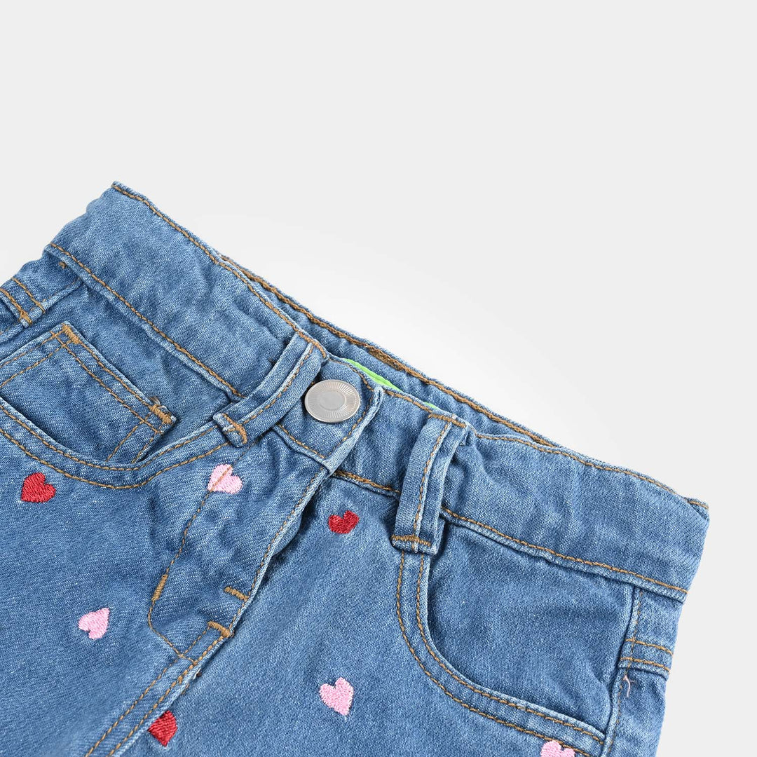 Infant Girls Denim rigid SHORT HEARTS-Light.Blue