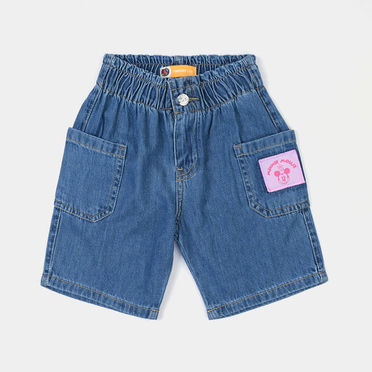 GIRLS DENIM SHORT Character-Mid Blue
